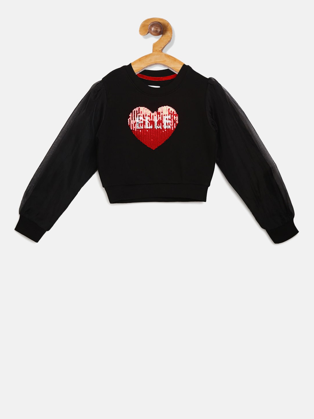 

ELLE Girls Black Printed Sweatshirt