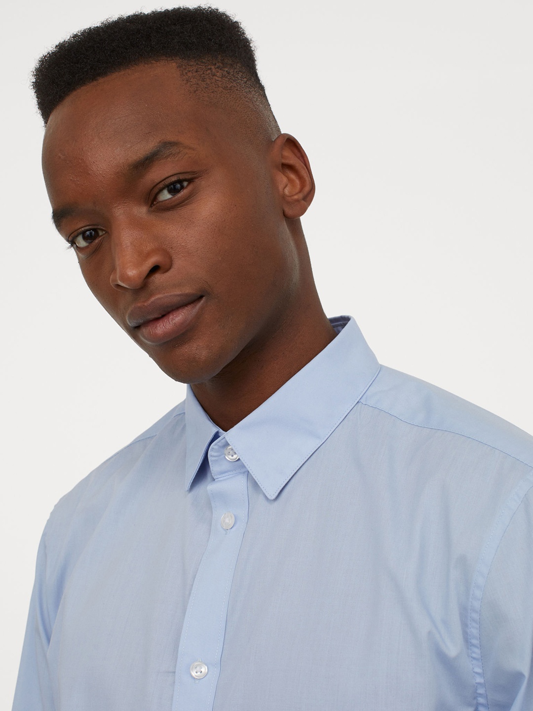 

H&M Men Blue Solid Easy-iron Shirt Slim Fit