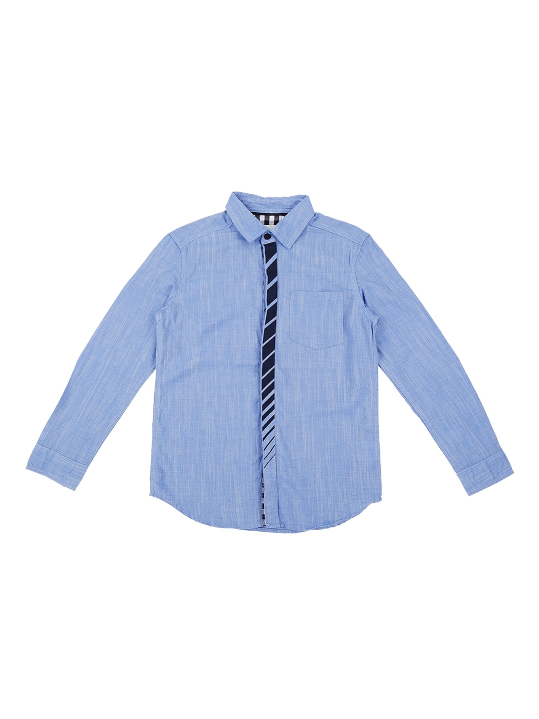 

Pantaloons Junior Boys Blue Regular Fit Striped Casual Shirt