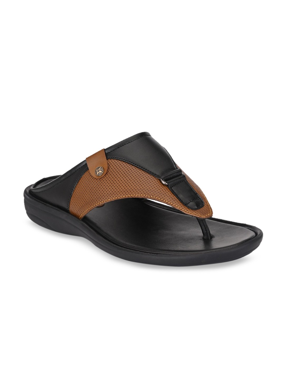 

BUCIK Men Black & Brown Comfort Sandals