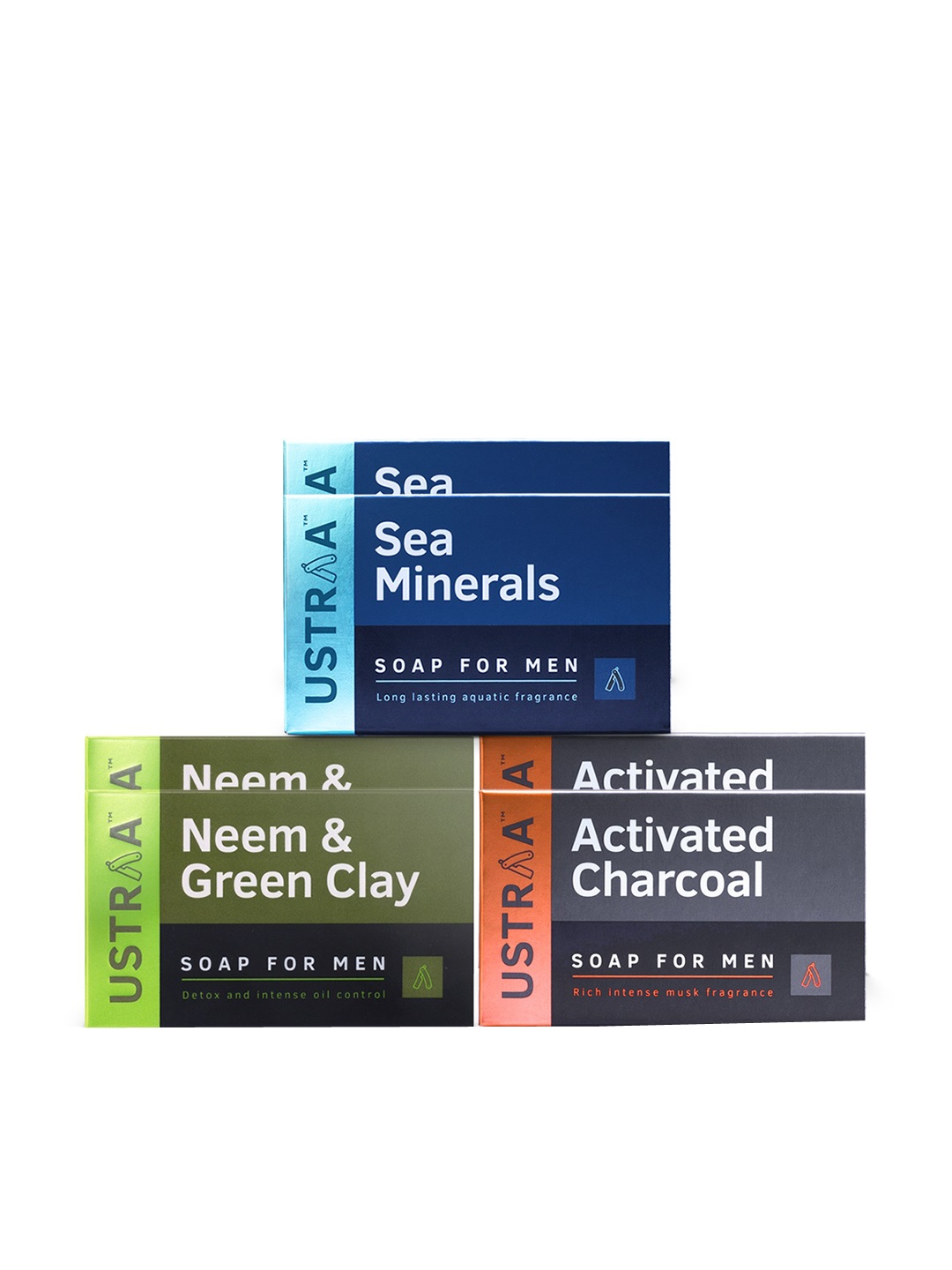 Ustraa Pack of 6 Deo Soaps, Blue