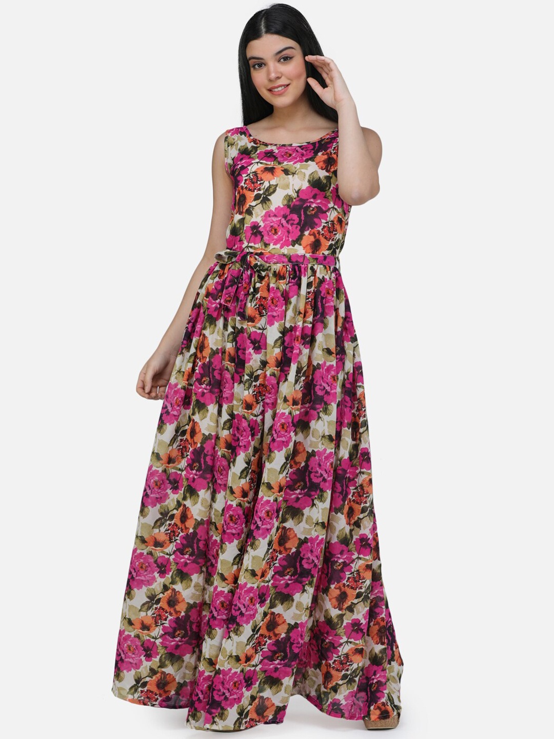 

SCORPIUS Women Multicoloured Printed Maxi Dress, Multi