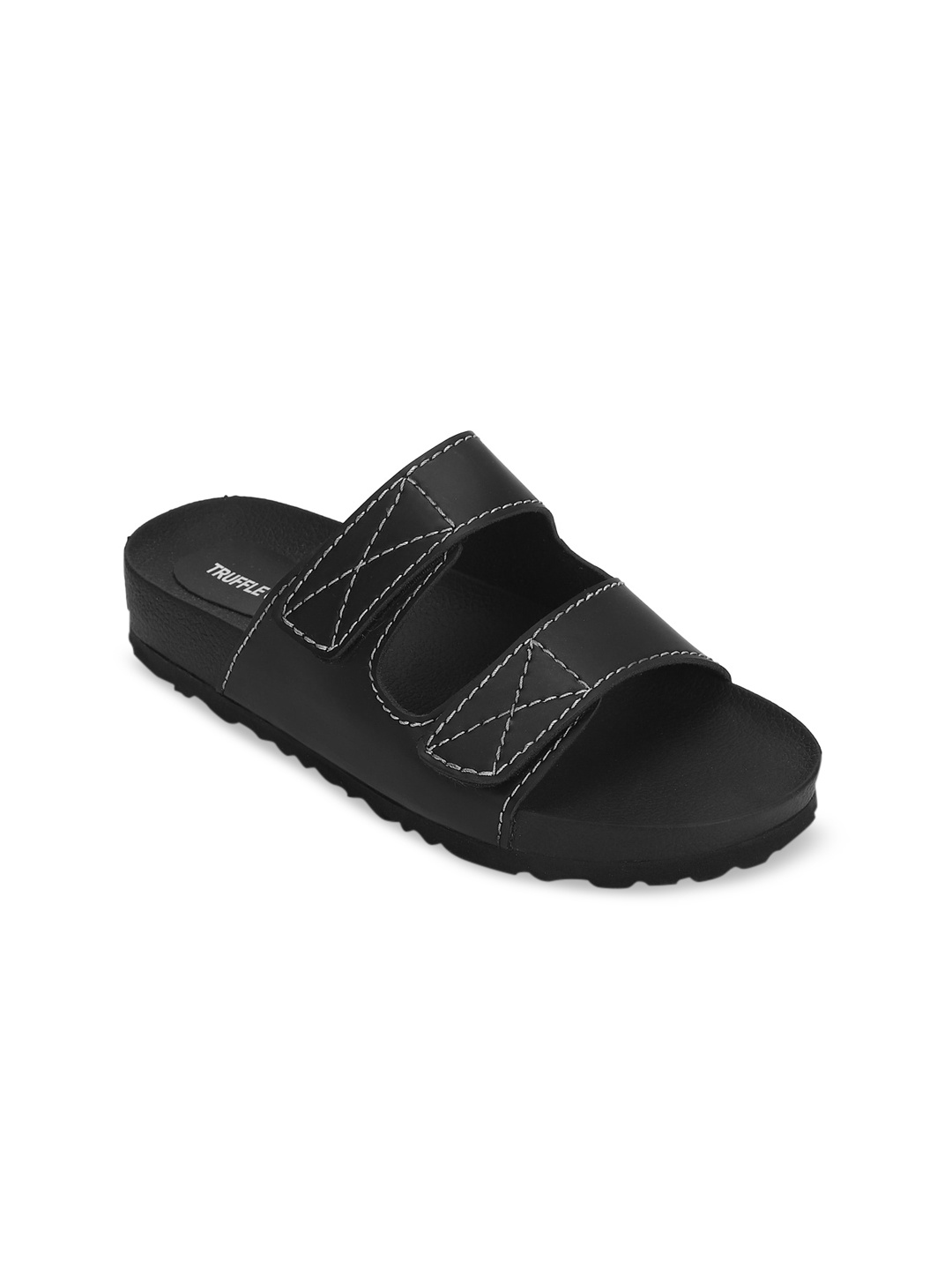 

Truffle Collection Women Black Solid PU Open Toe Flats