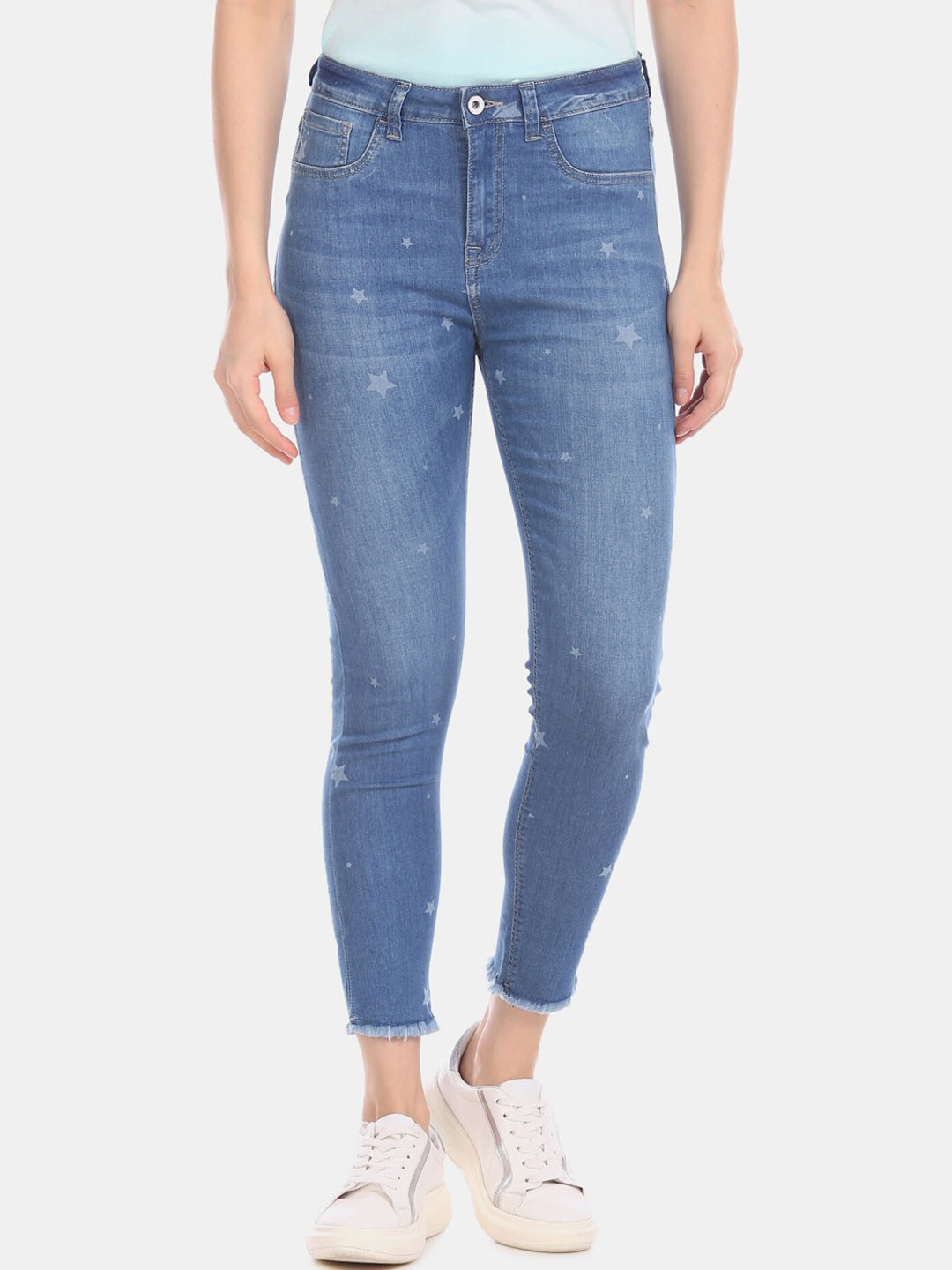 

U.S. Polo Assn. Women Blue Slim Fit Mid-Rise Clean Look Stretchable Jeans