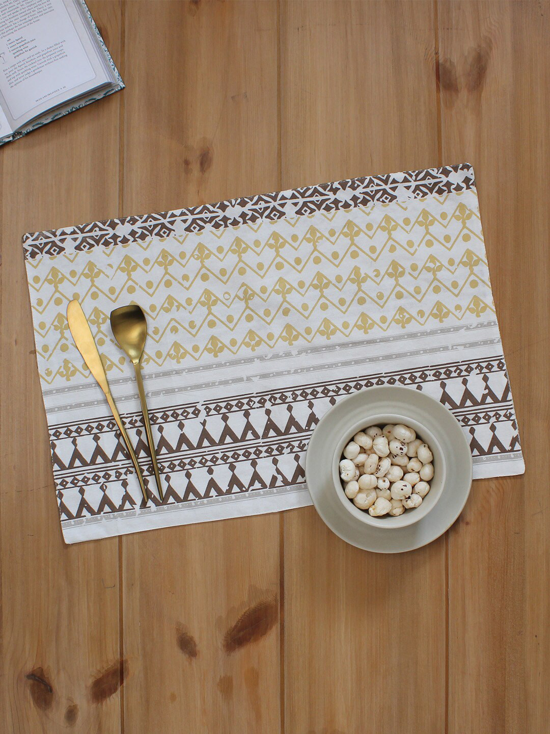 

House This Set Of 2 Off-White & Beige Printed Table Placemats