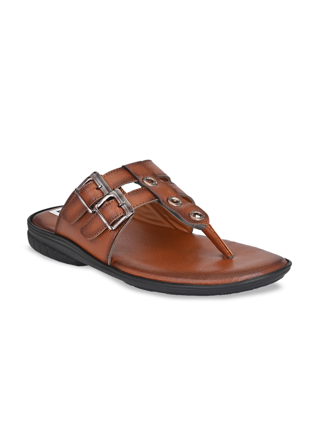 

BUCIK Men Tan Brown Comfort Sandals
