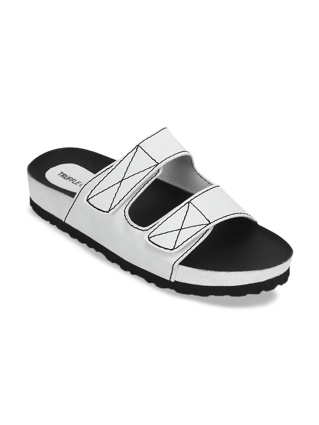 

Truffle Collection Women White Solid PU Open Toe Flats
