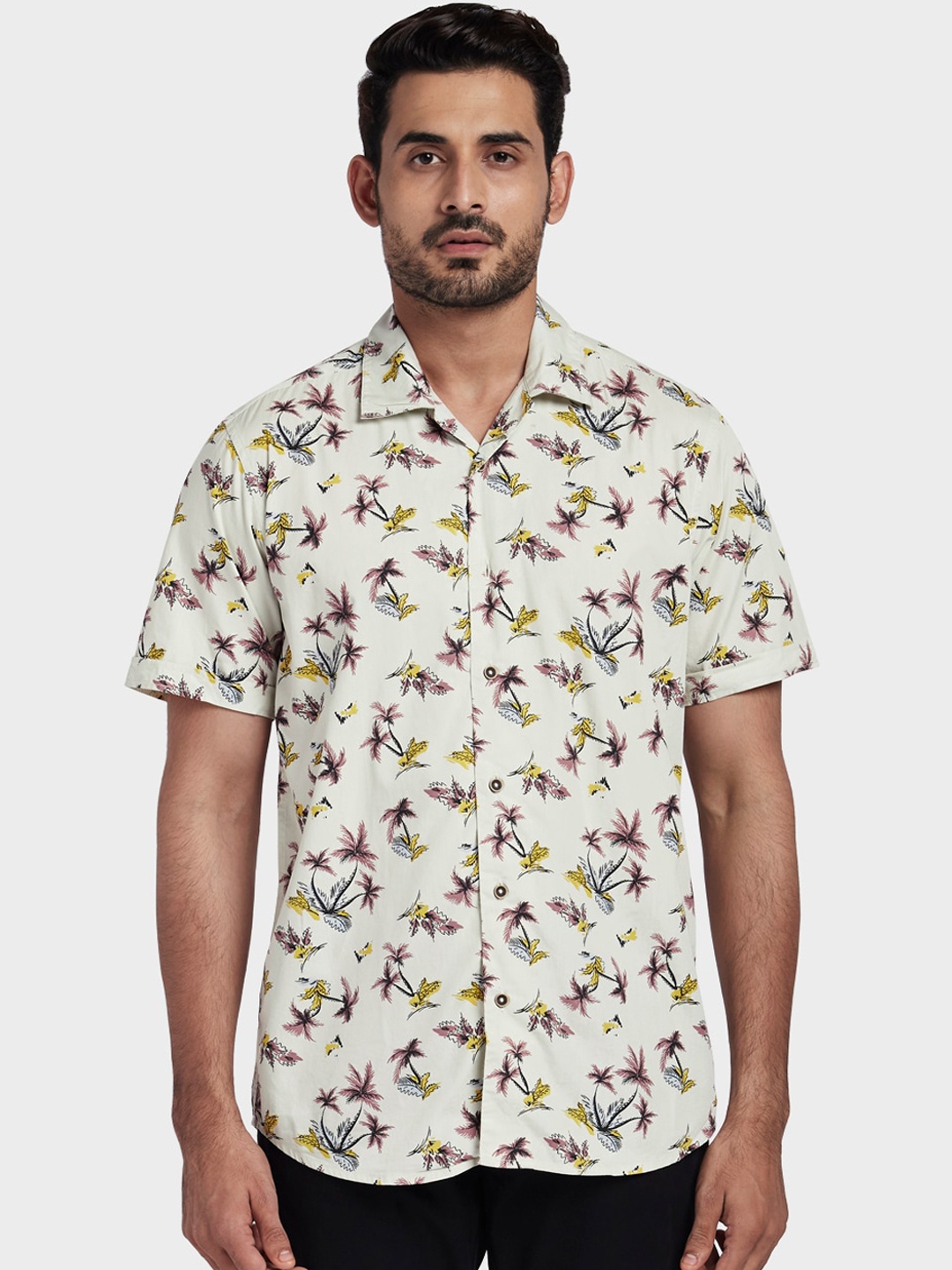 

ColorPlus Men Beige Tailored Fit Printed Casual Shirt