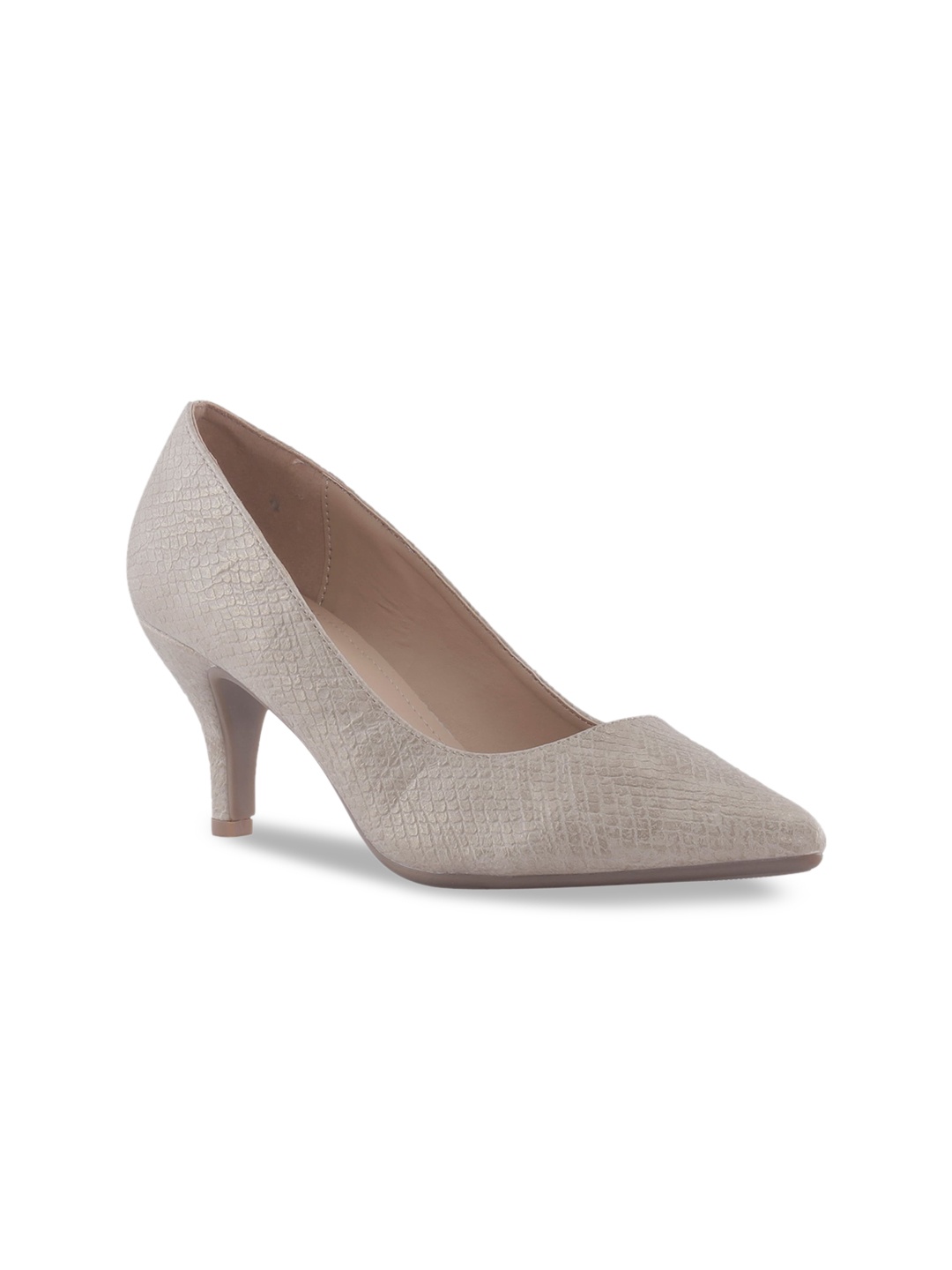 

Khadims Women Beige Textured Pumps