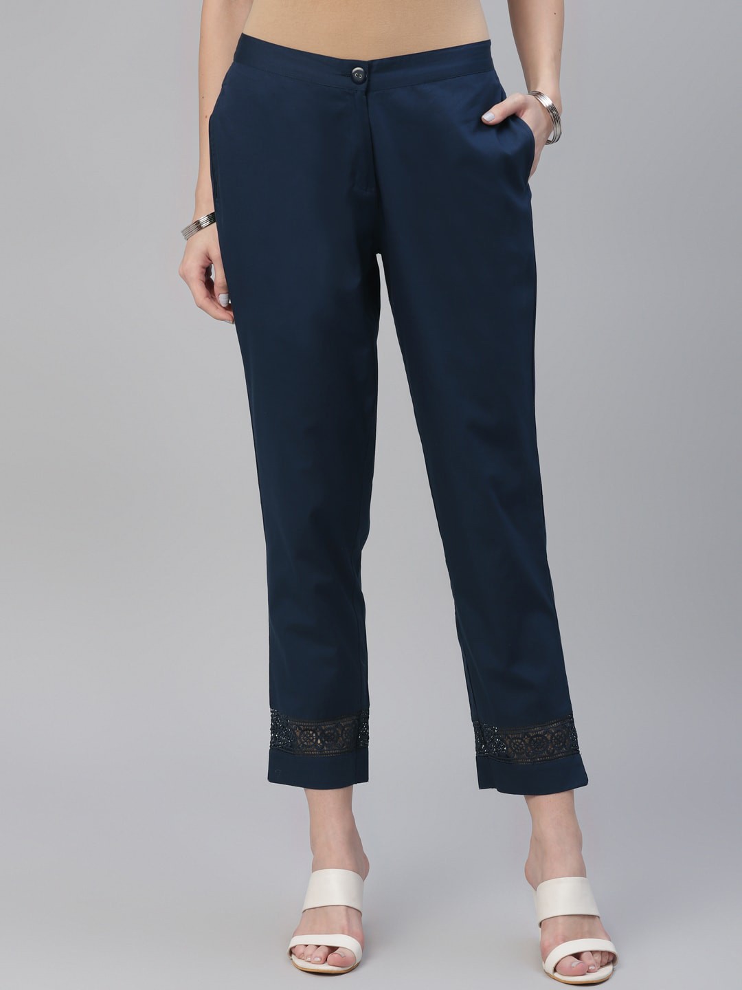 

Libas Women Blue Regular Fit Solid Regular Trousers