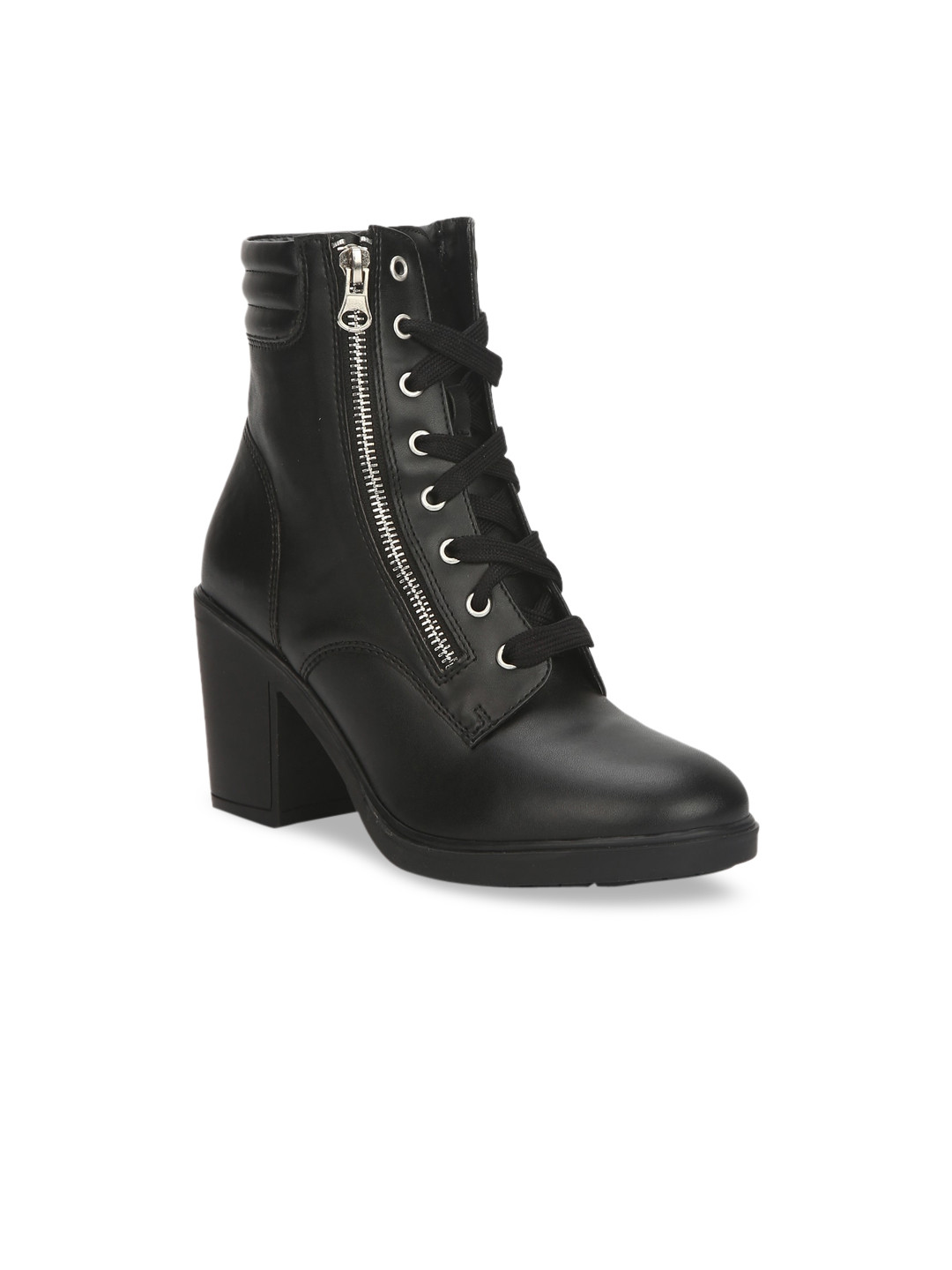 

Truffle Collection Women Black Solid Heeled Boots
