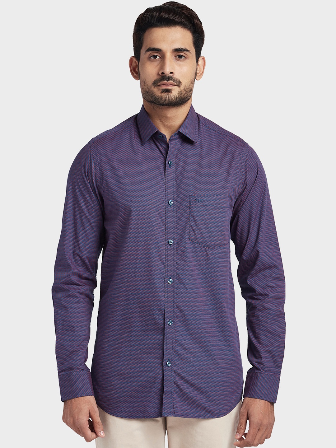 

ColorPlus Men Red & Purple Regular Fit Printed Casual Shirt
