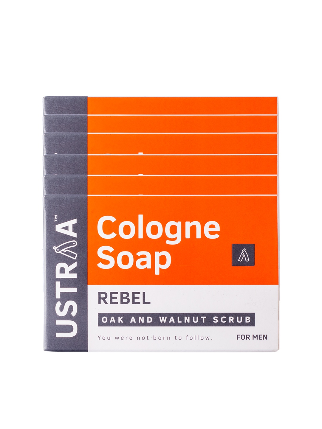 

Ustraa Men Pack Of 6 Rebel Oak & Walnut Cologne Soaps 750 gm, Orange