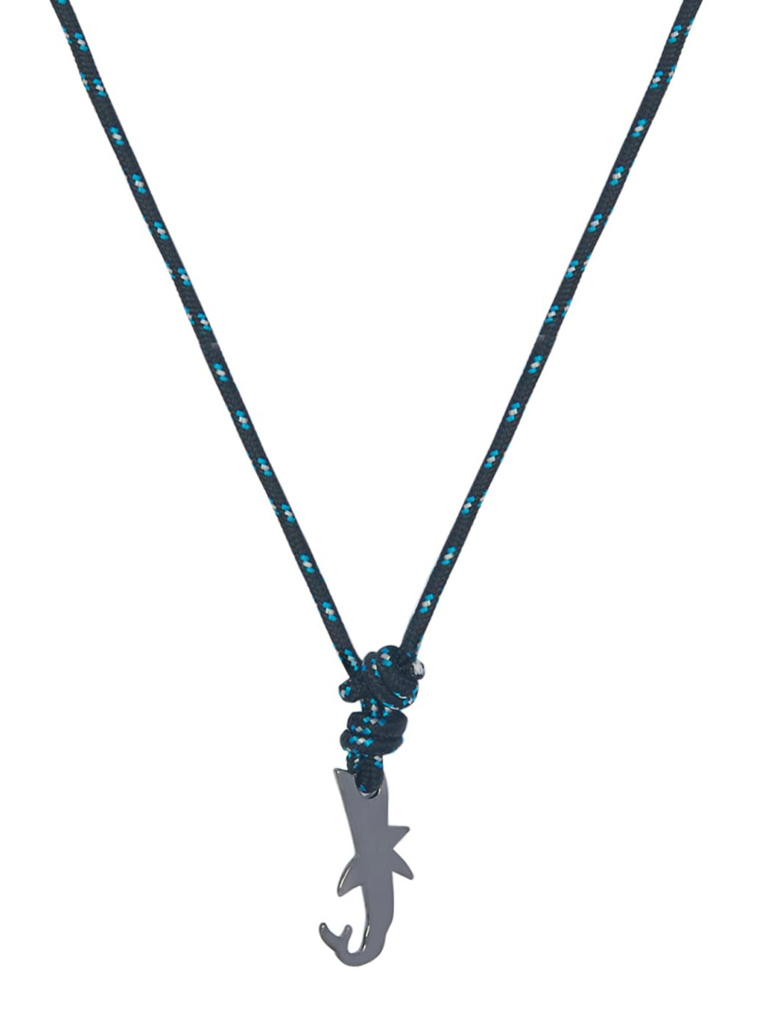 

OOMPH Men Black Shark Shaped Metal Pendant with Chain
