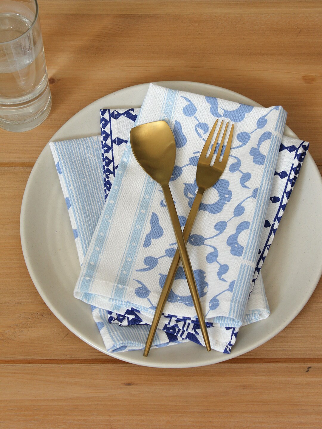 

House This Blue & White Set of 2 Square Printed Table Napkins