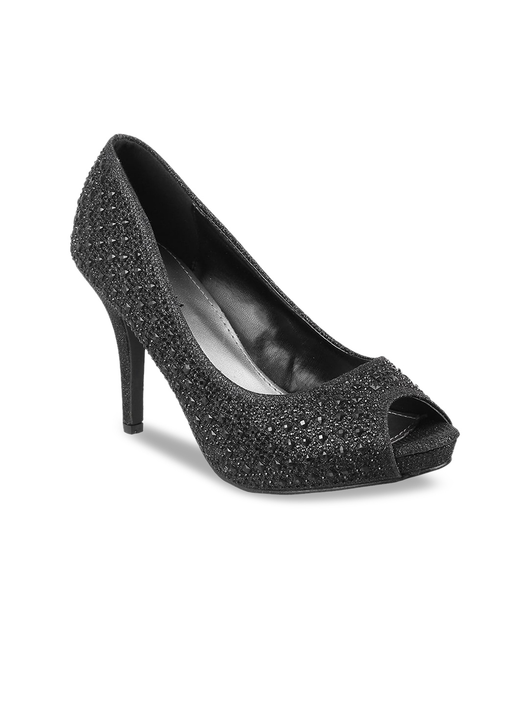 

Metro Women Black Embellished Peep Toes