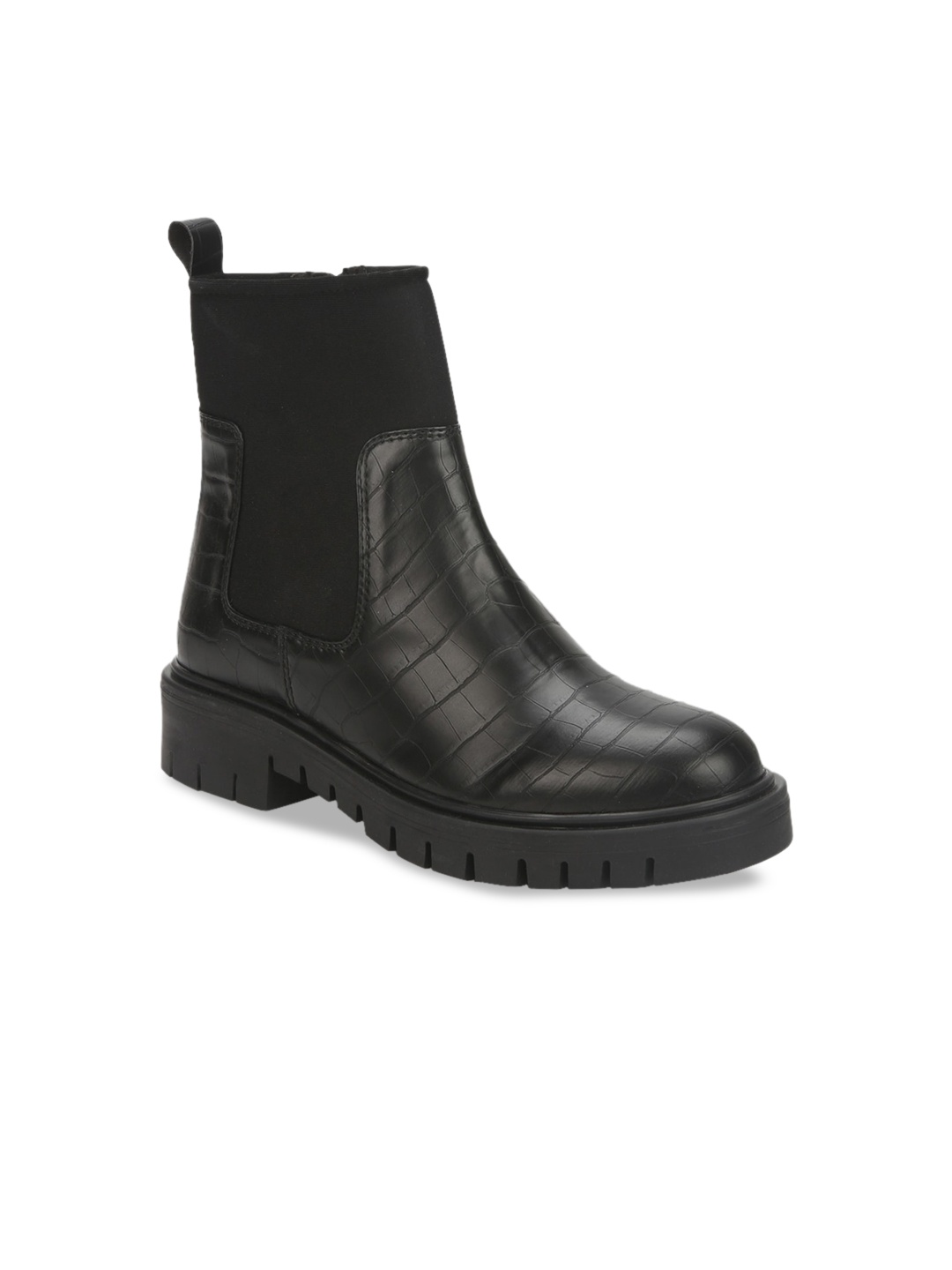 Truffle Collection Women Black Solid Heeled Boots