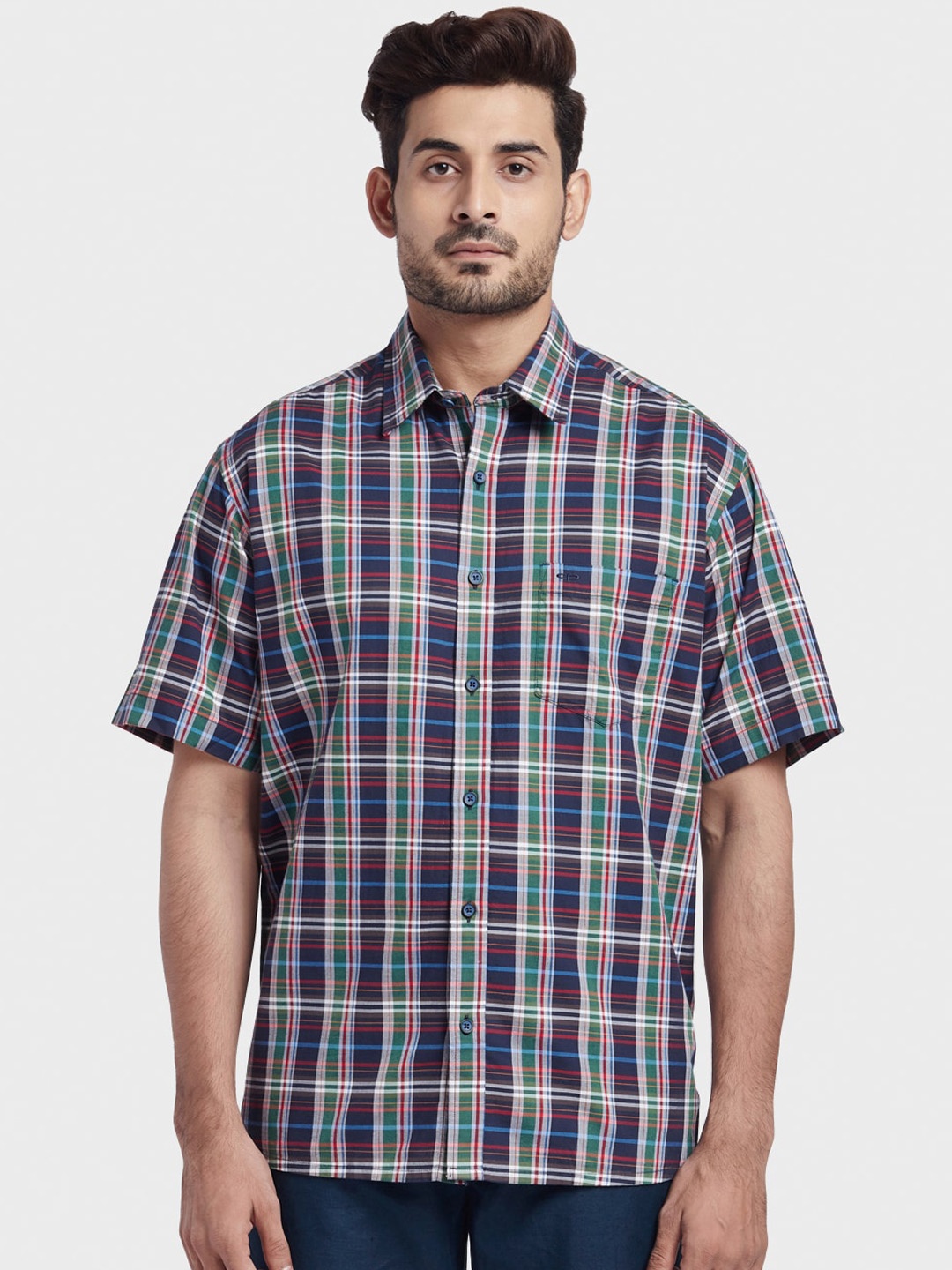 

ColorPlus Multicolored Regular Fit Checked Casual Shirt, Multi