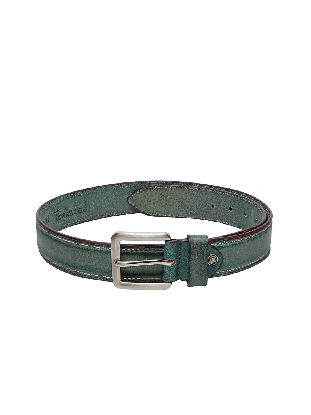 

Teakwood Leathers Men Green Solid Leather Belt