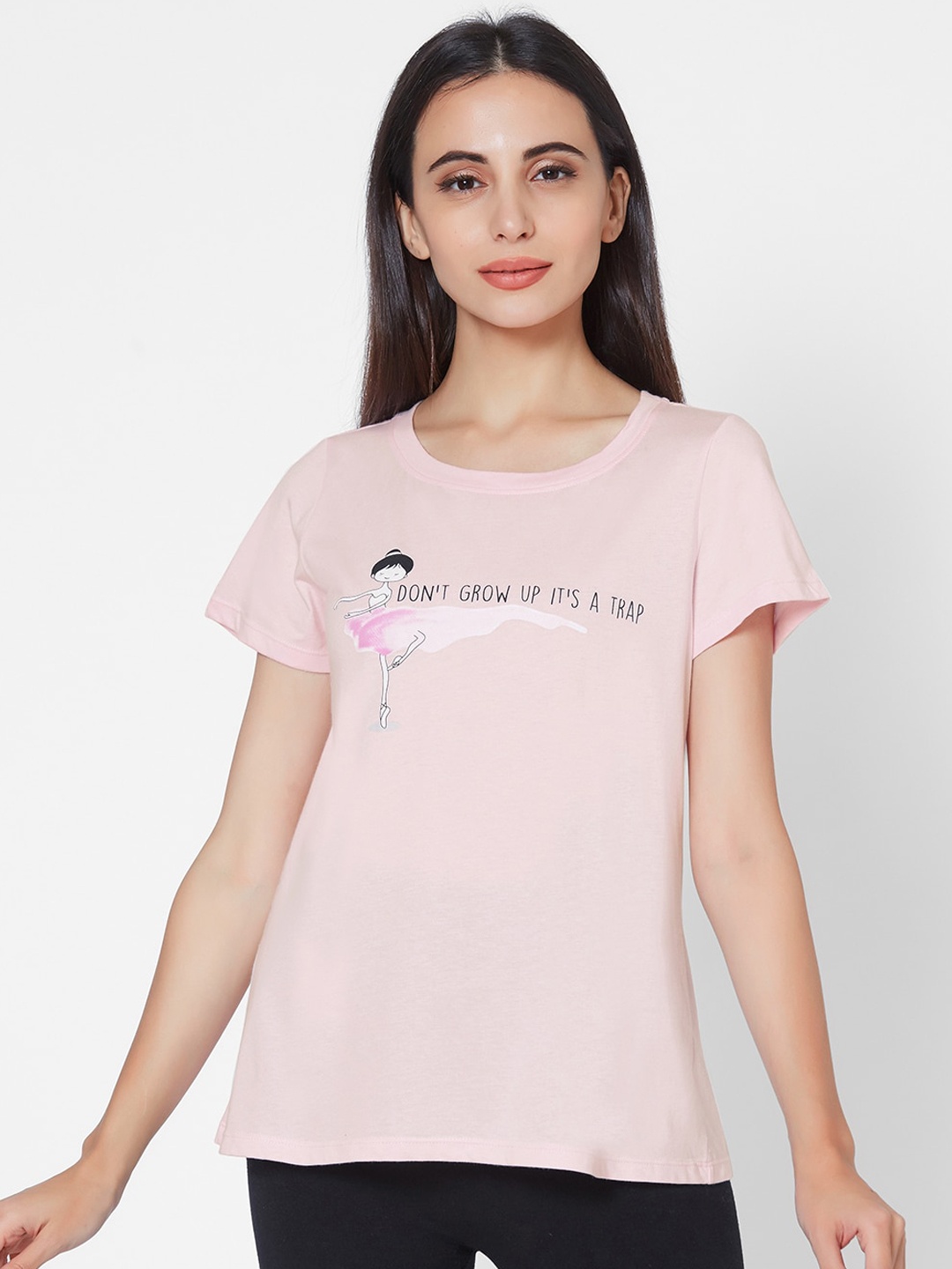 

Soie Women Pink Printed Lounge T-shirt