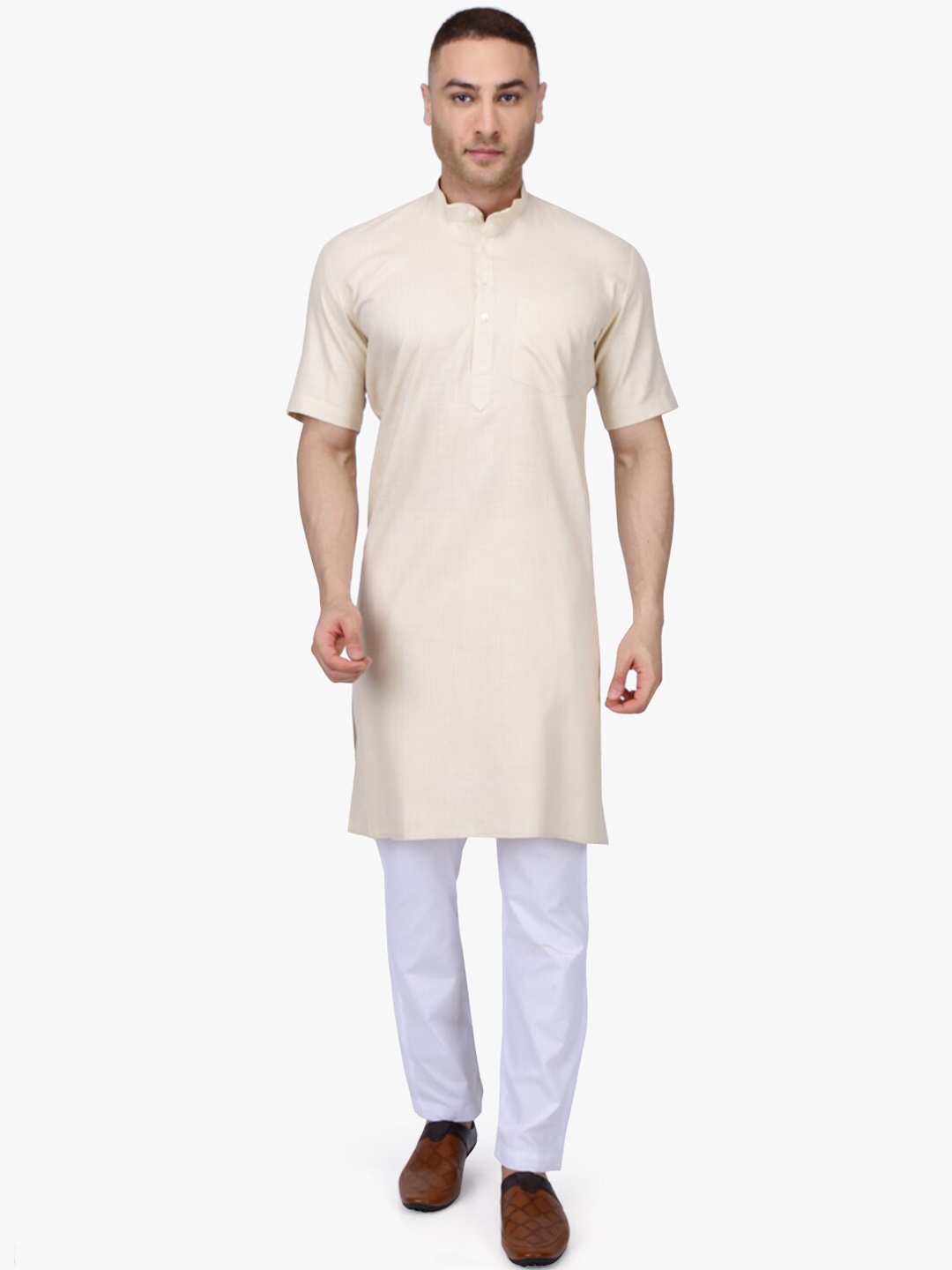 

RAJUBHAI HARGOVINDAS Men Beige Kurta