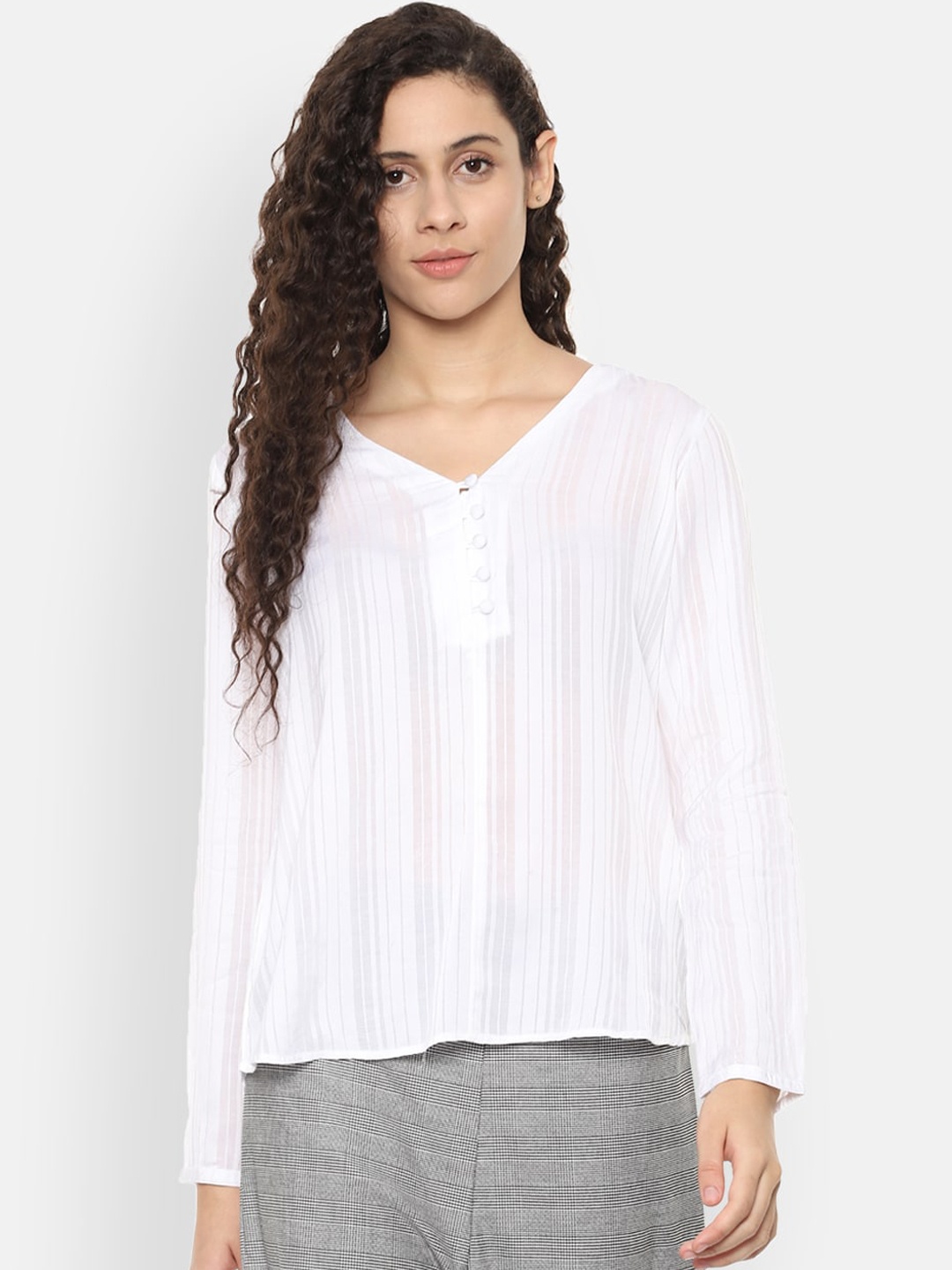 

Allen Solly Woman White Striped Top