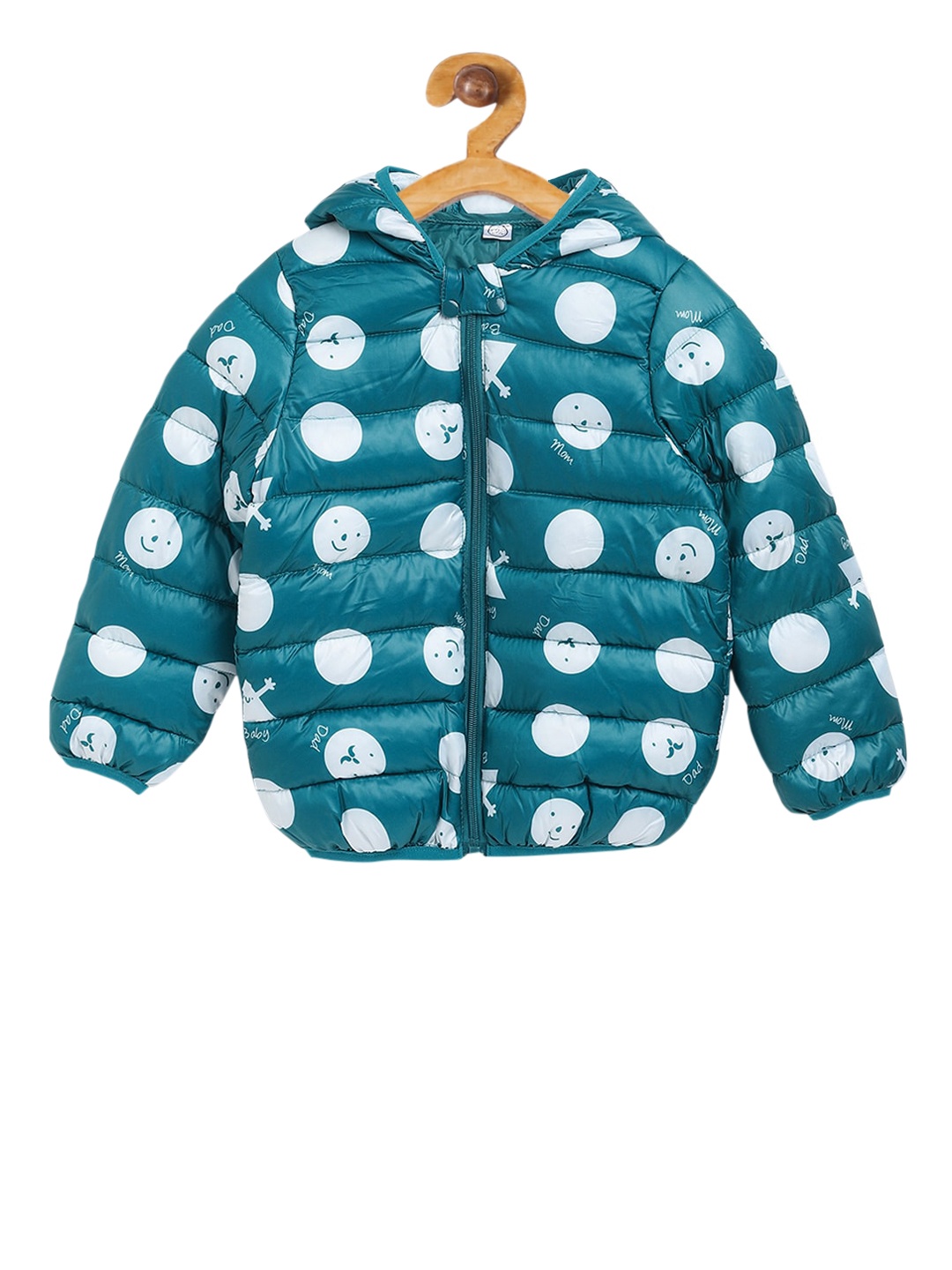 Kids On Board Kids Teal Blue Printed Open Front Jacket