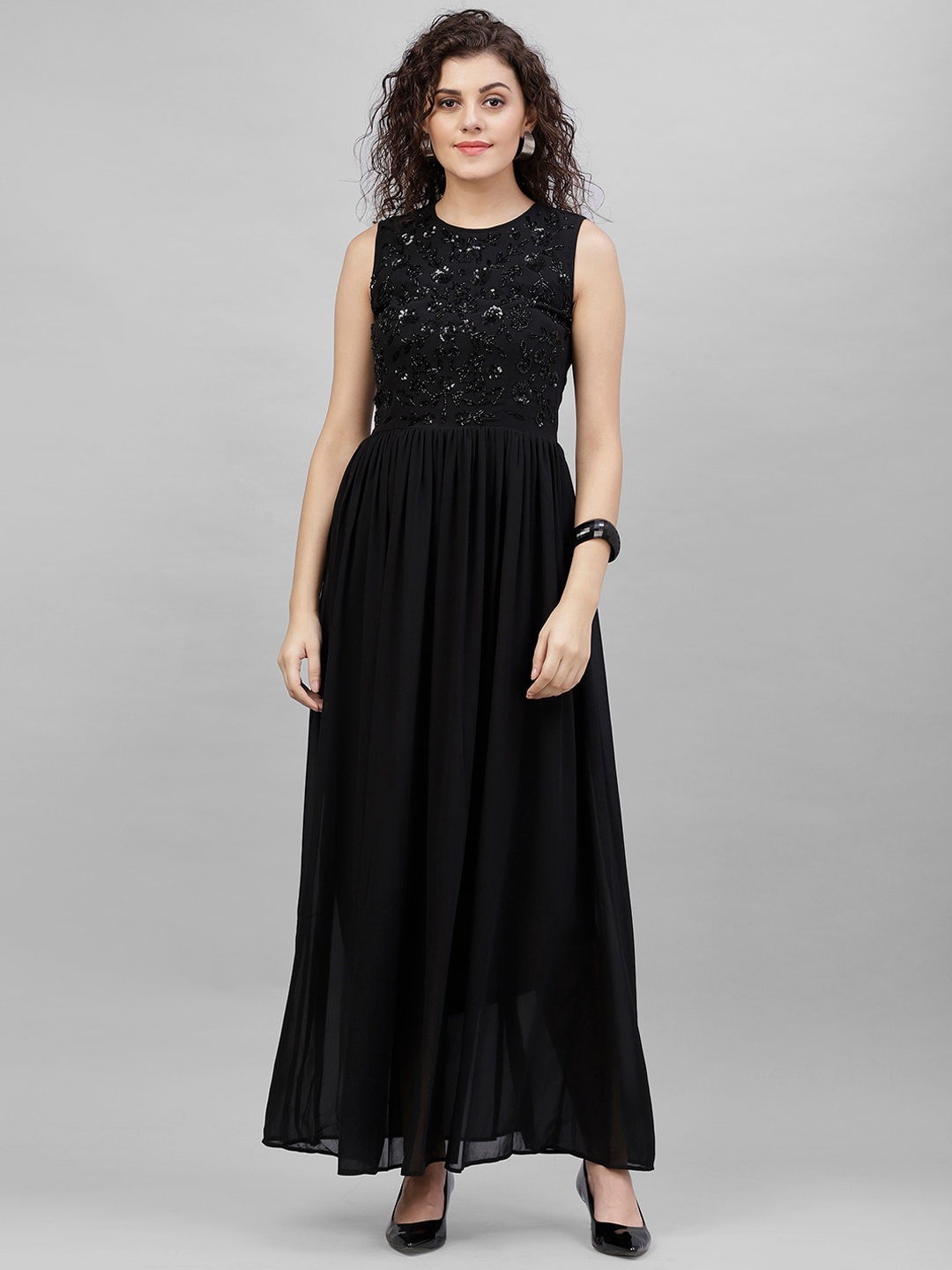 

Gipsy Women Black Solid Maxi Dress