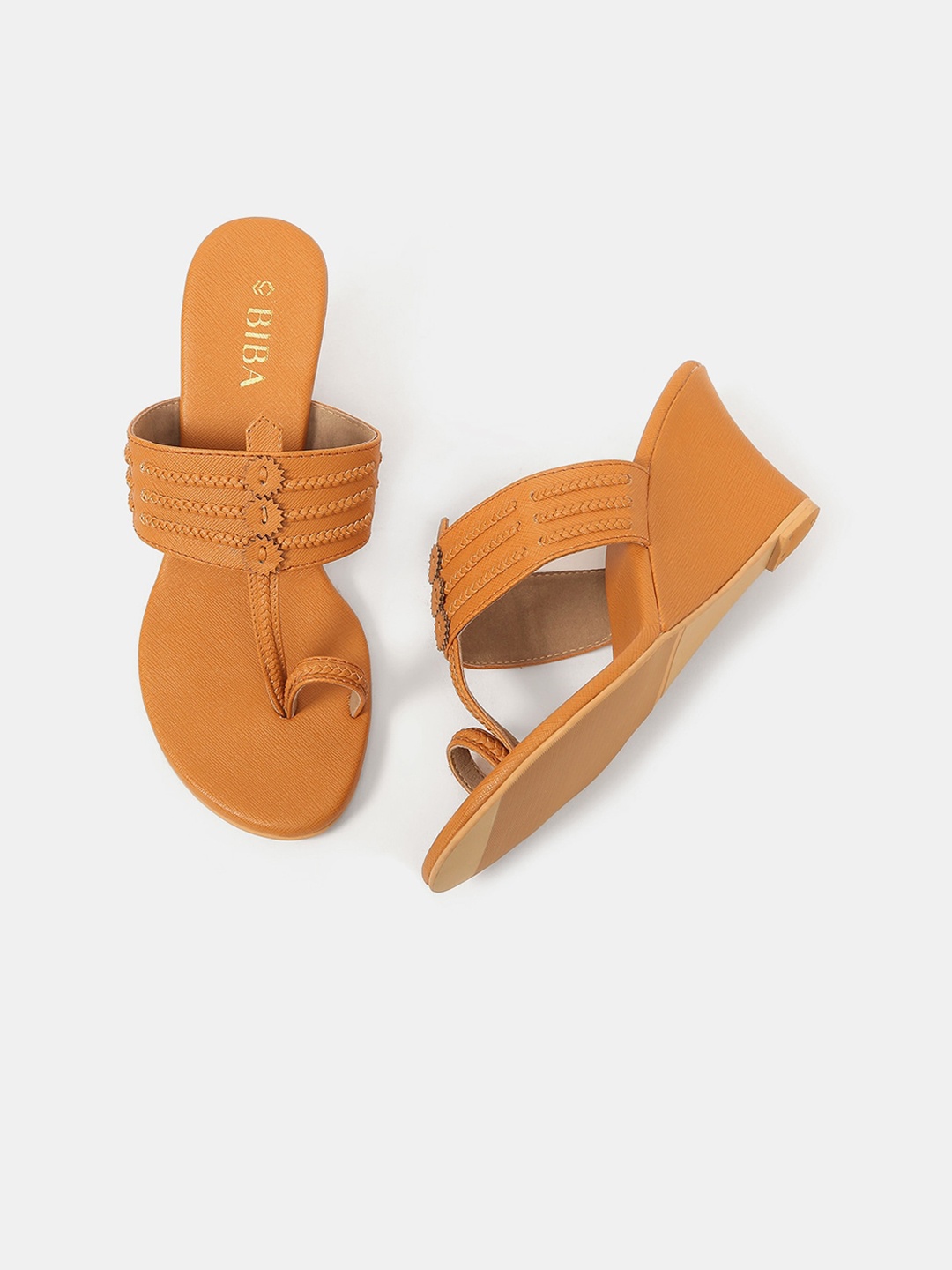 

Biba Women Mustard Yellow Solid Heels
