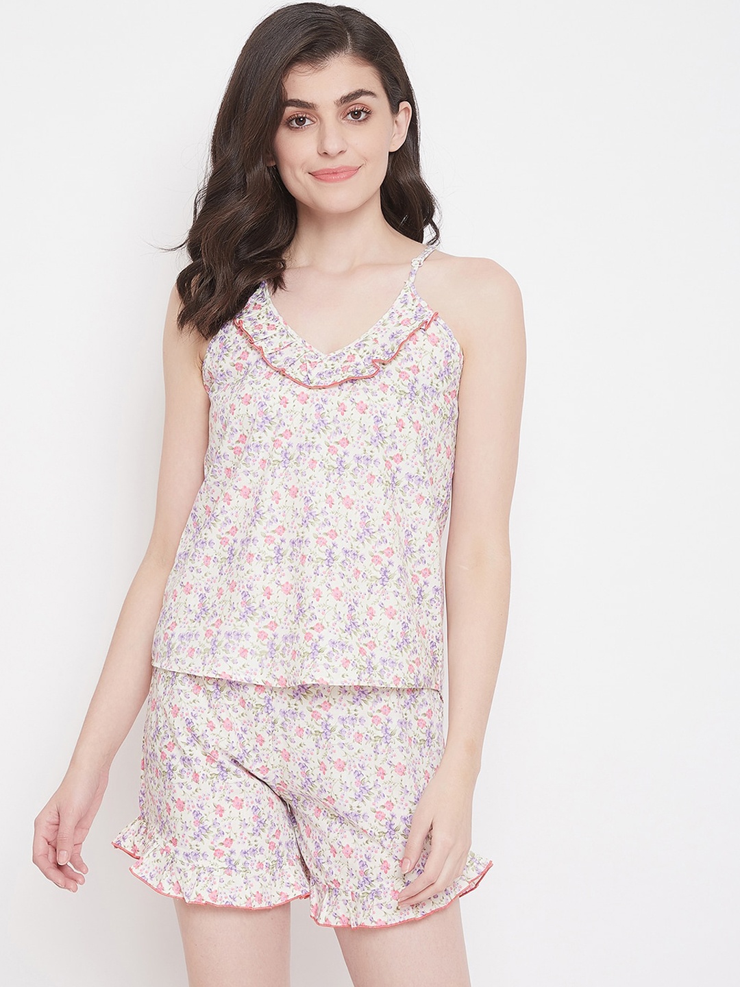 

Clovia Women Multicoloured Printed Night suit, Multi