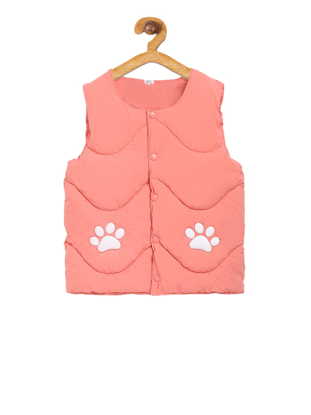 

Kids On Board Unisex Kids Peach-Coloured Printed Padded Jacket