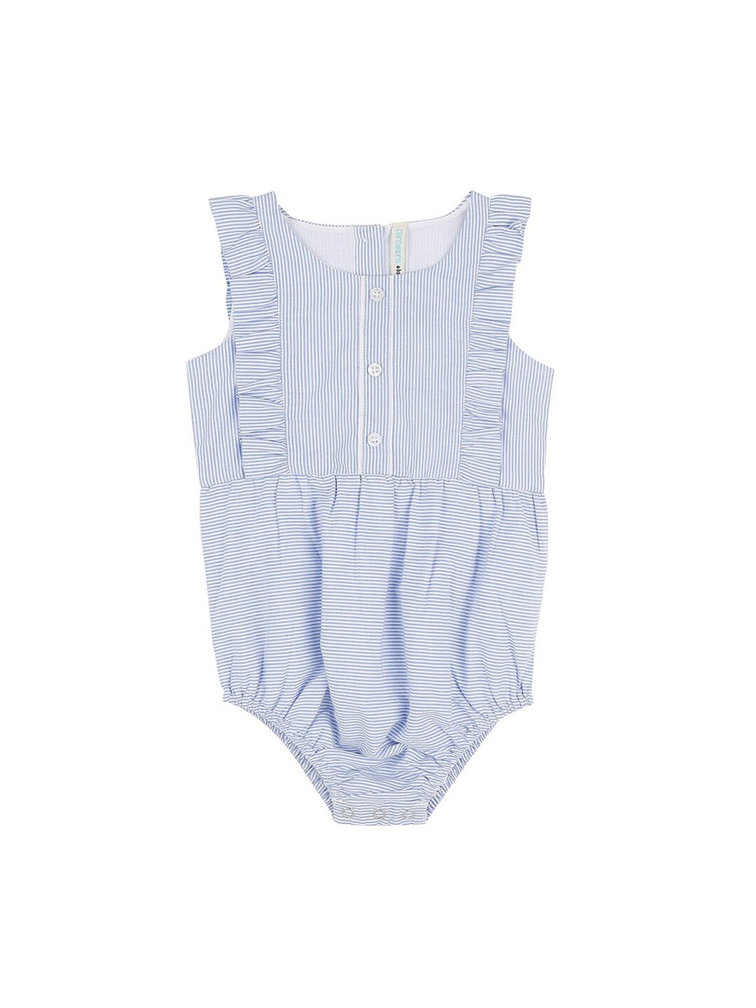

Pantaloons Baby Infant Blue Striped Bodysuit