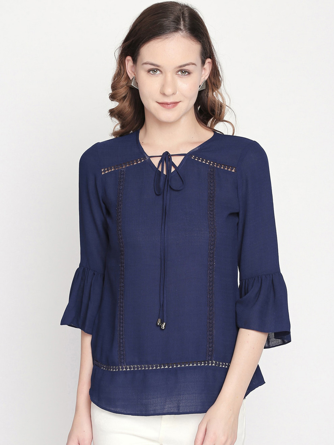 

Mesmerize Women Navy Blue Solid Top