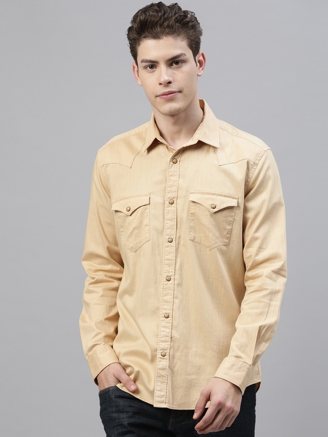

RARE RABBIT Men Ista Regular Fit Solid Shirt, Beige