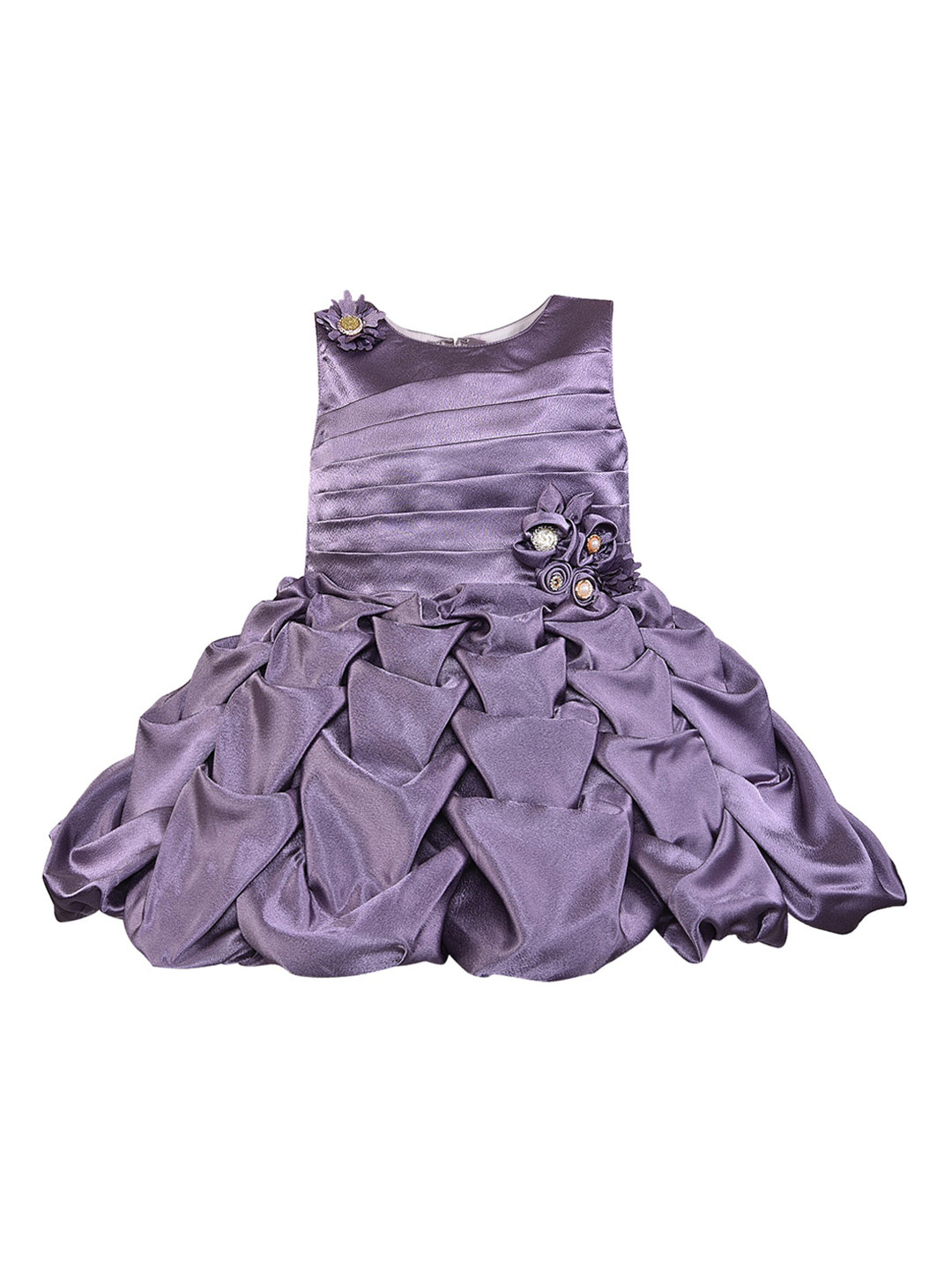 

Wish Karo Girls Lavender Solid Fit and Flare Dress