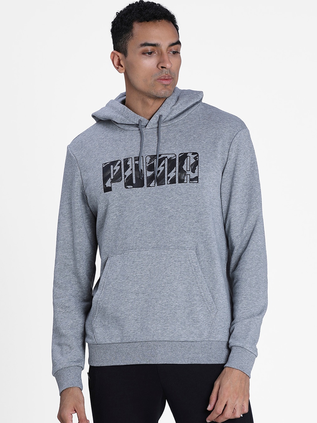 

Puma Men Grey Printed Graphic Hoody TR Sweatshirt
