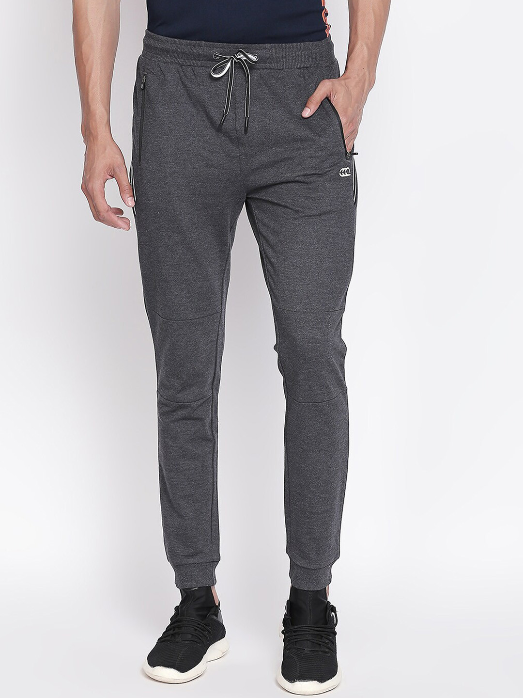 

Ajile by Pantaloons Men Grey Slim Fit Solid Cotton Joggers