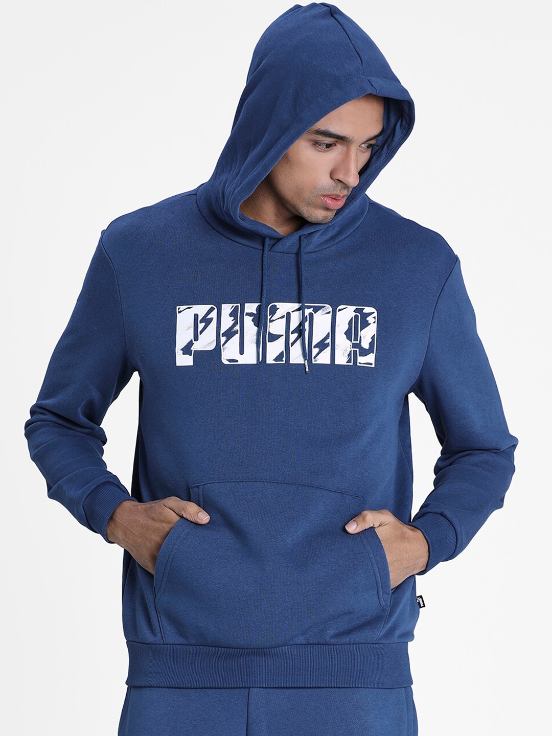 

Puma Men Blue Printed Graphic Hoody TR