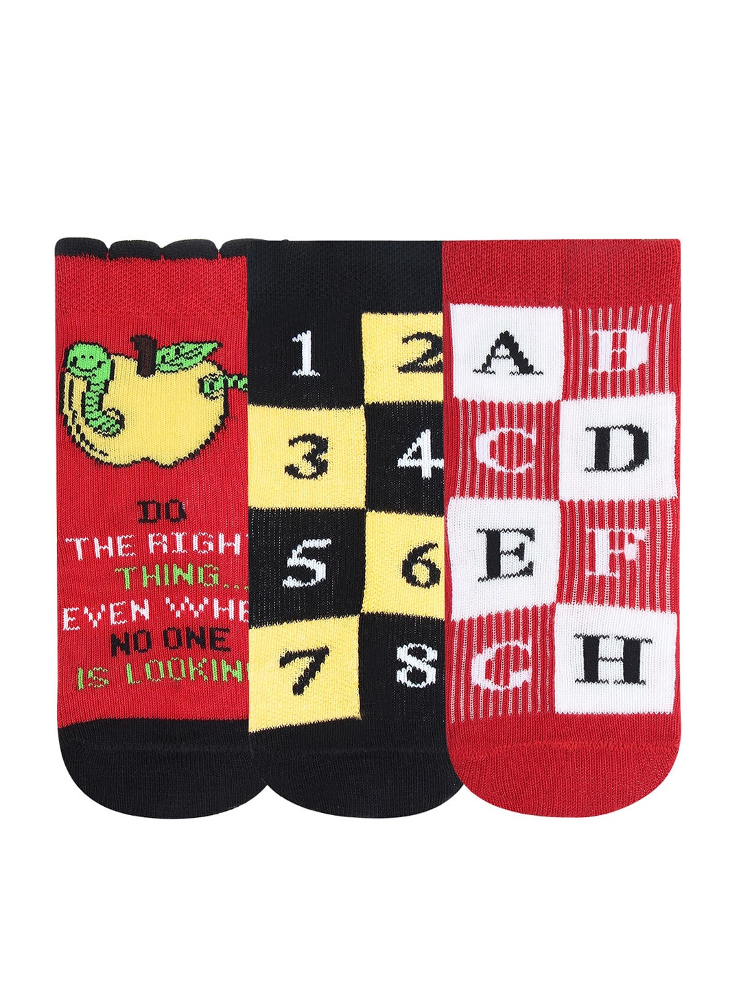 Bonjour Boys Pack of 3 Assorted Ankle Length Socks, Multi