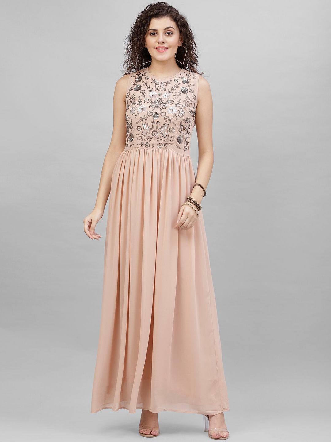 

Gipsy Women Beige Embellished Maxi Dress