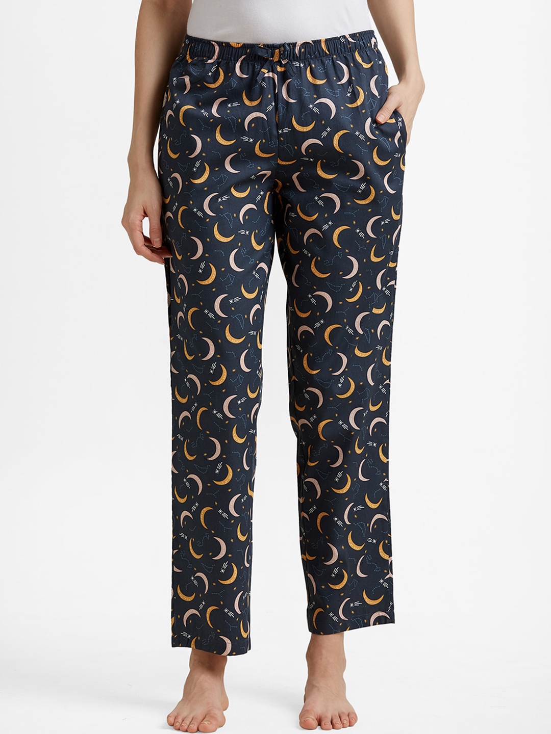 

DRAPE IN VOGUE Women Navy Blue Printed Pyjama