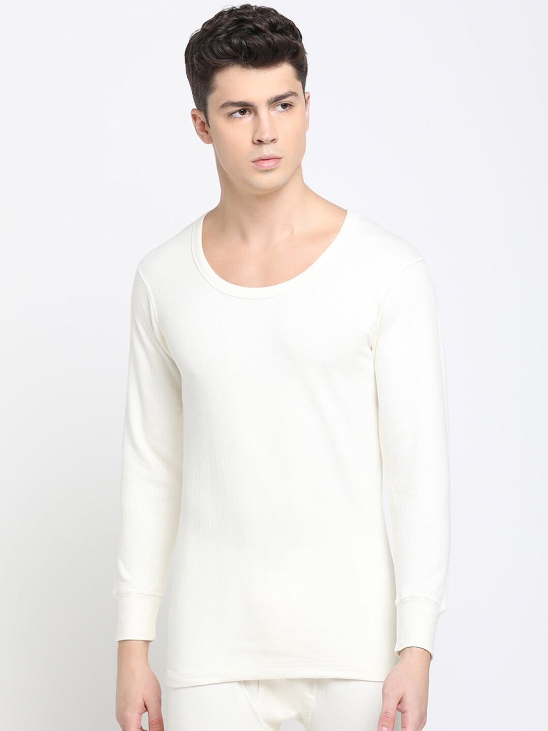 

DIXCY SCOTT Men Off White Thermal Top