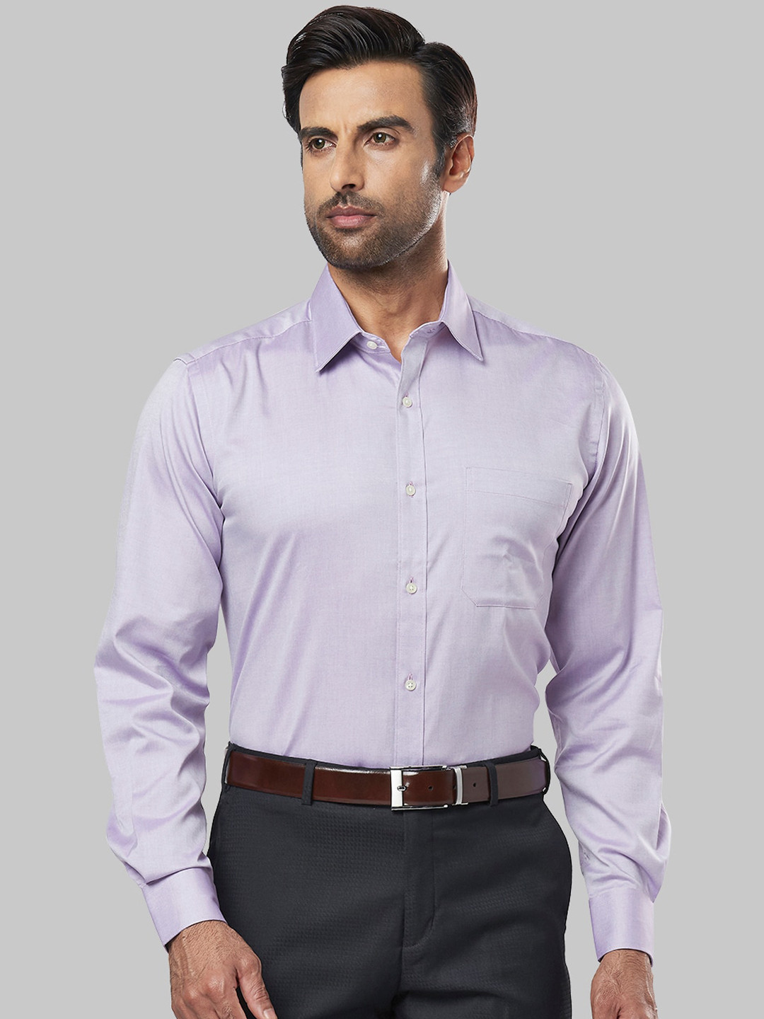 

Raymond Men Purple Regular Fit Solid Formal Shirt