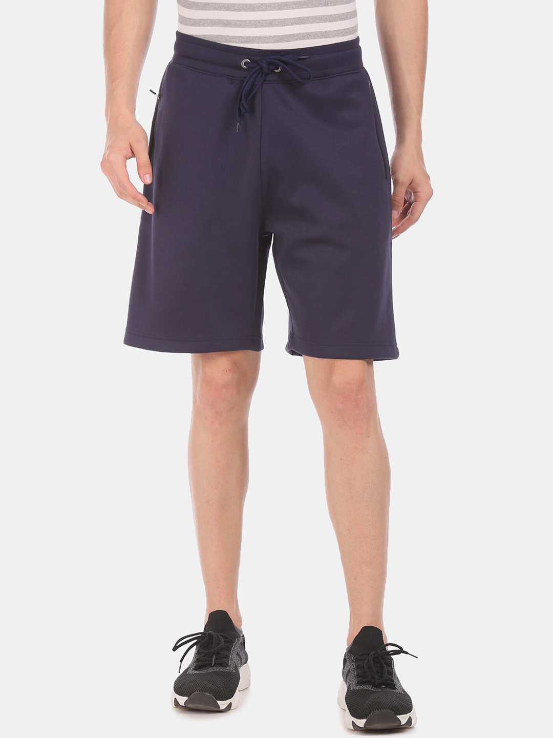 

Aeropostale Men Navy Blue Solid Regular Fit Sports Shorts