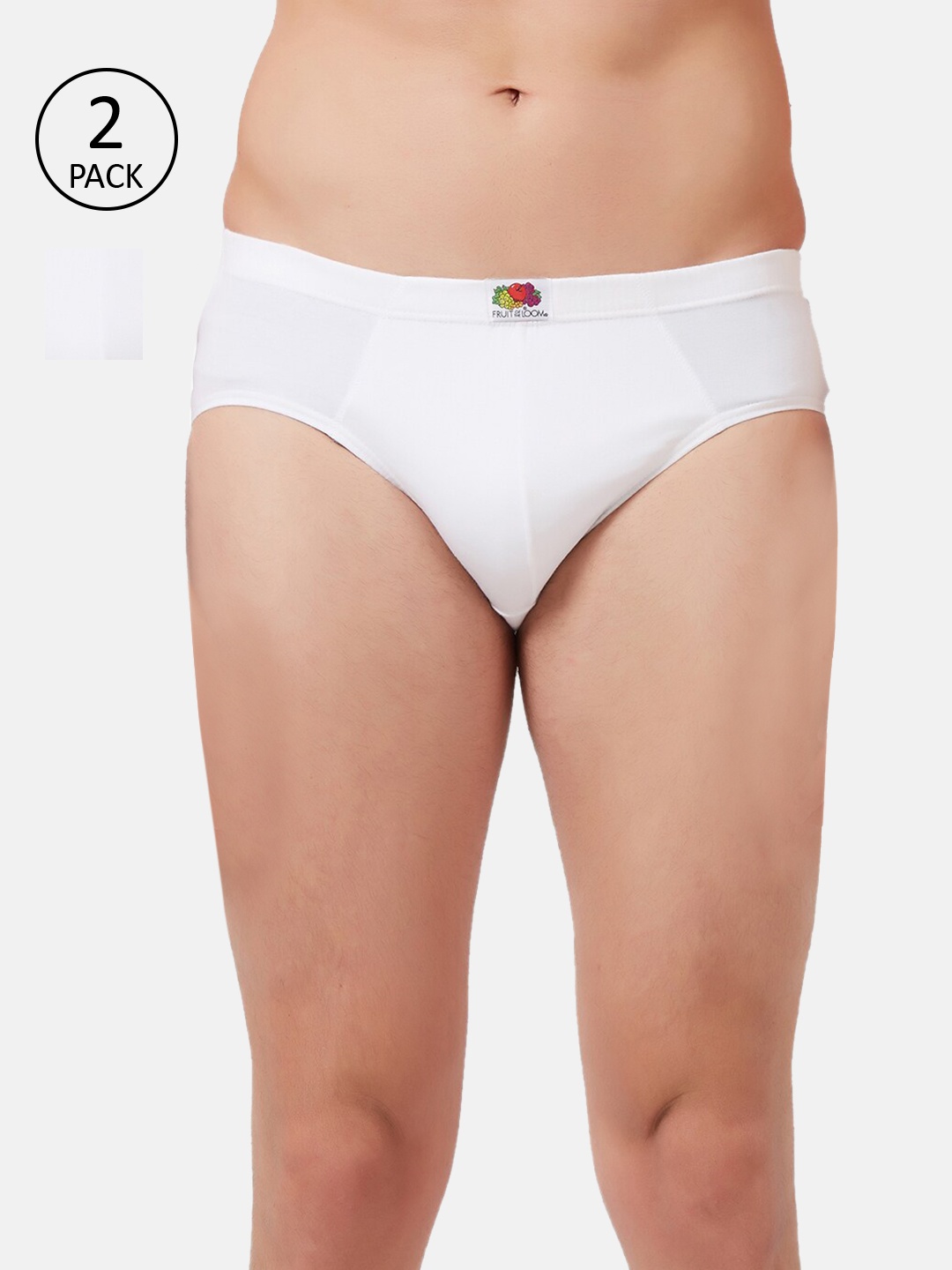 

Fruit of the loom Men Pack Of 2 White Solid Basic Briefs MHB01-2P-A3S1