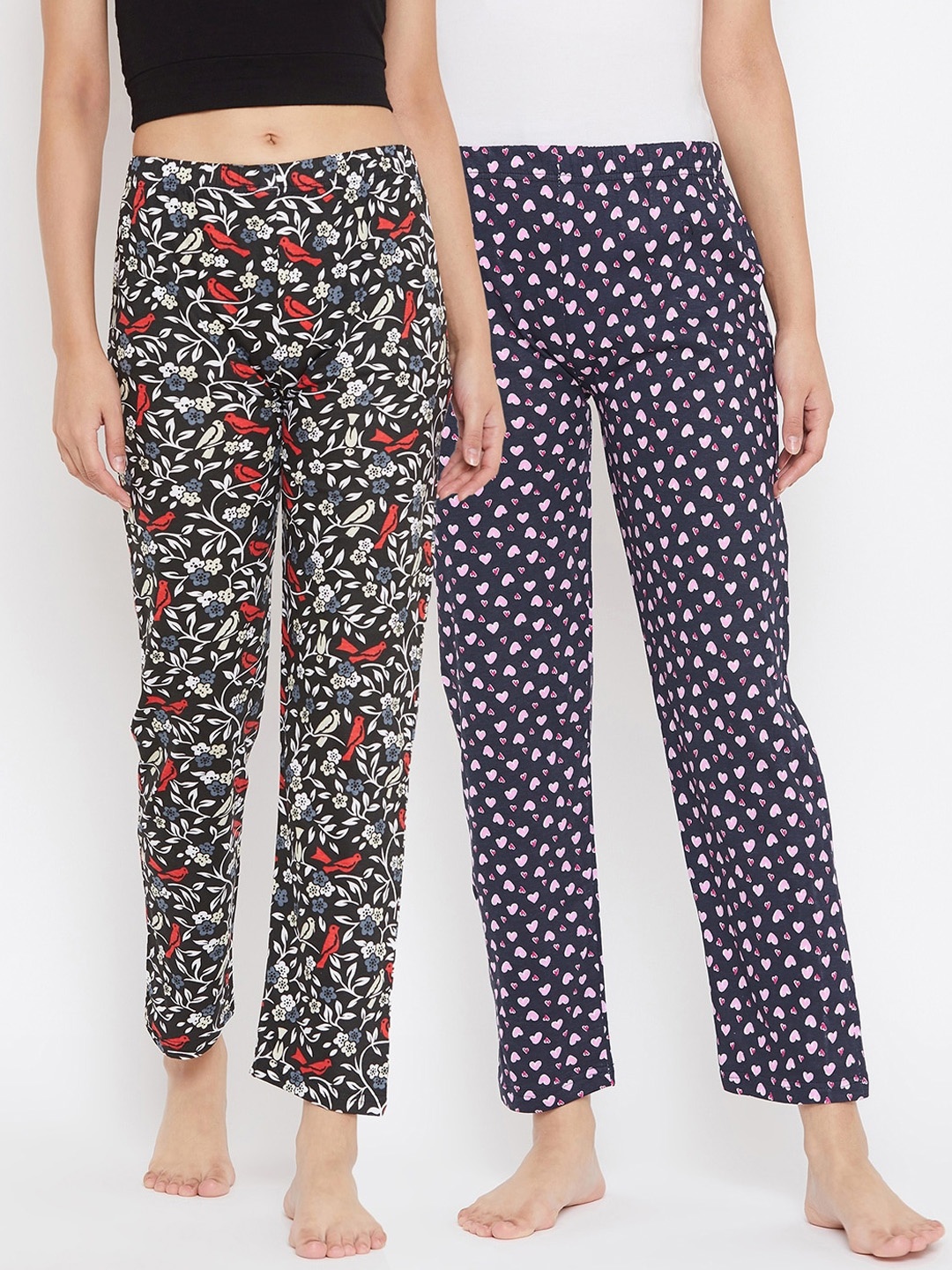 

StyleStone Women Pack of 2 Printed Lounge Pants, Black