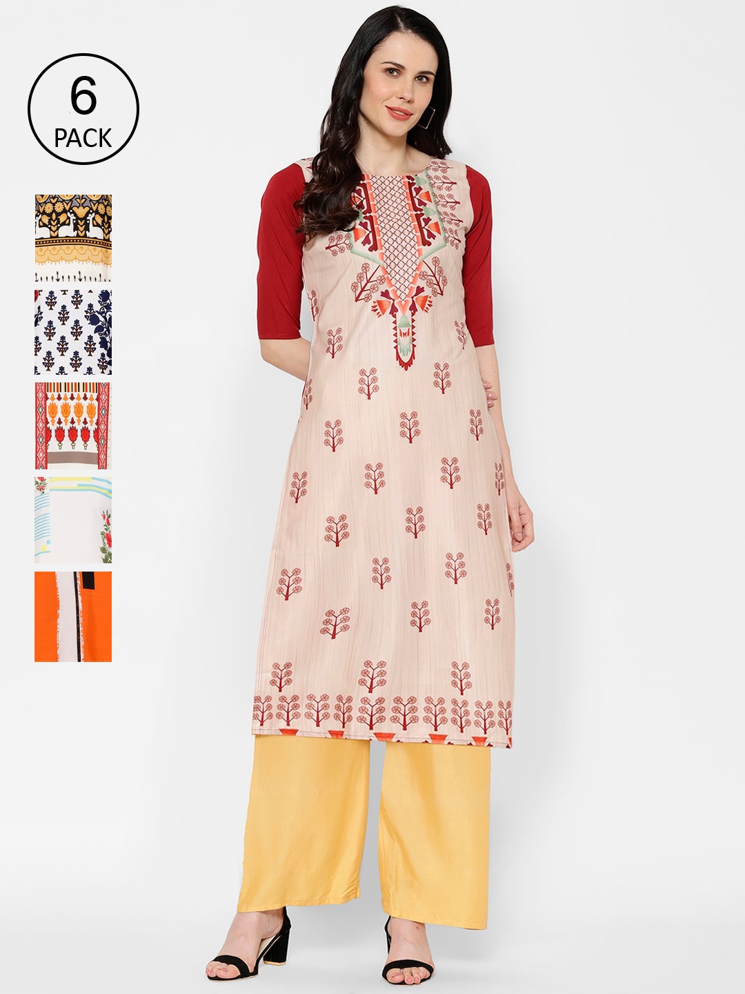

7Threads Women Multicoloured Embroidered A-Line Kurta, Multi