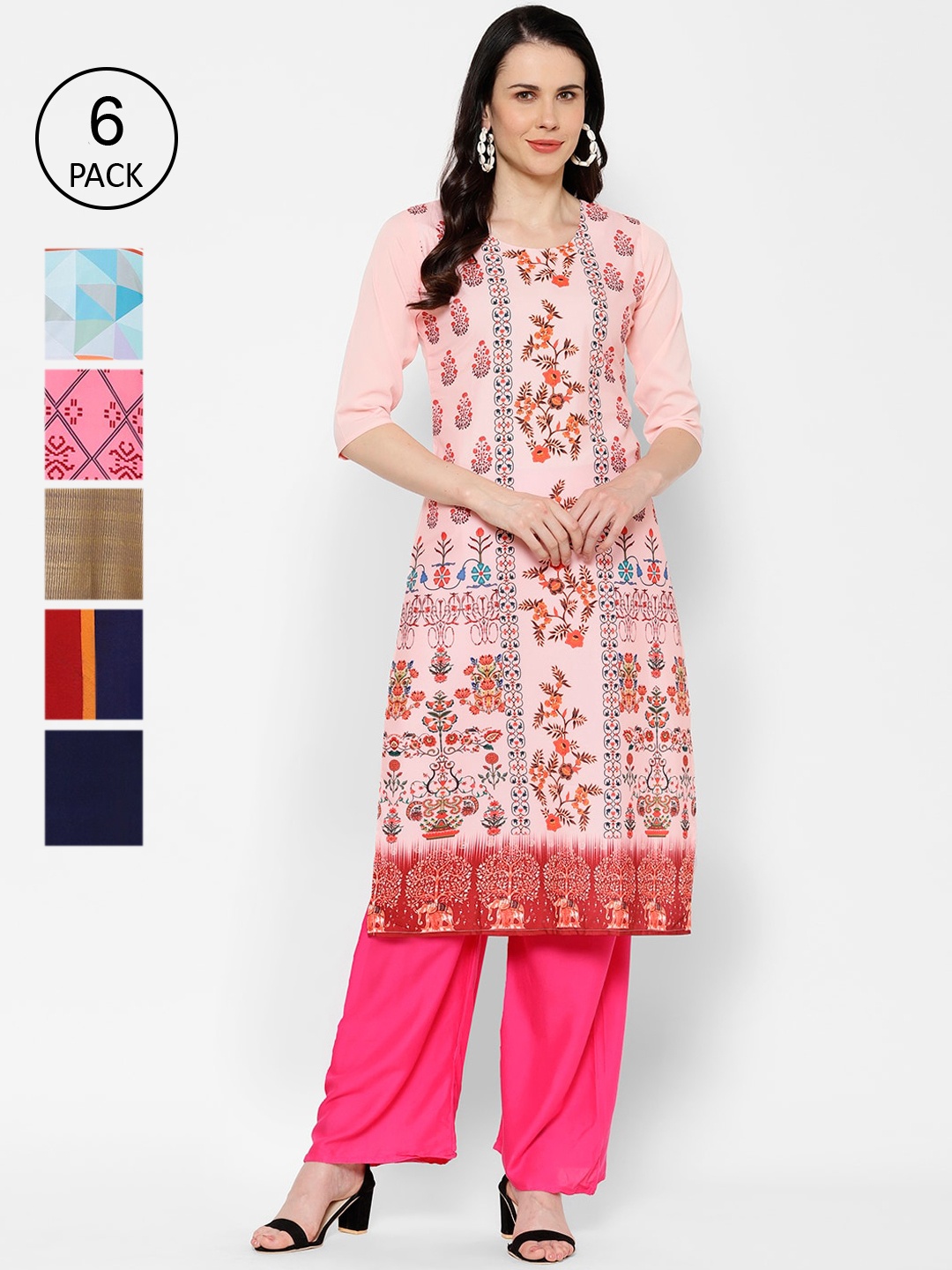 

7Threads Women Multicoloured Embroidered A-Line Kurta, Multi