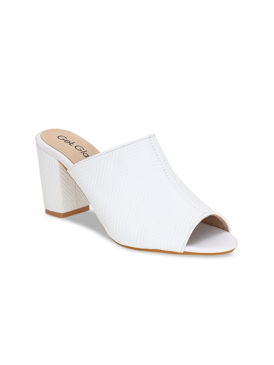 

Get Glamr Women White Textured Mules