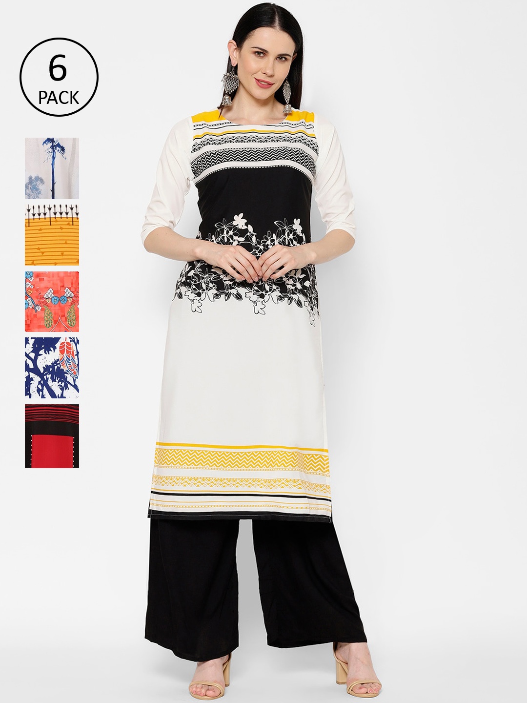 

7Threads Women Multicoloured Printed Straight Kurta, Multi